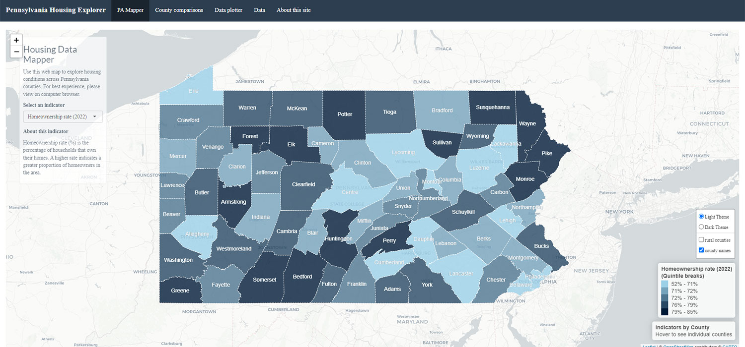 photo of dashboard - PA Mapper